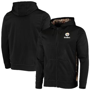 Imagem de Dunbrooke Moletom masculino preto/Realtree Camo Pittsburgh Steelers Decoy Tech Fleece com zíper