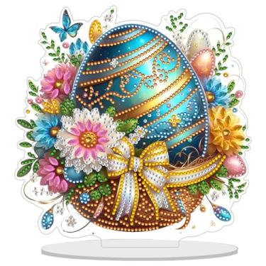 Imagem de Kits de arte de diamante de Páscoa, ovos de páscoa para adultos, kit de pintura de diamante faça você mesmo, pintura de diamante de presente de Páscoa para decoração de parede de casa