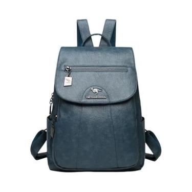 Imagem de Mochila De Couro Vintage Para Mulheres, Bolsa De Viagem Escolar De Alt