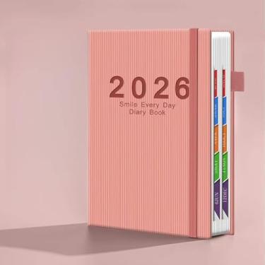 Imagem de Agenda 2026 14 x 21 cm, agenda de capa dura tamanho A5, rosa, mensal, semanal, diário, agenda, agenda, agenda, agenda, agenda de agendas, 400 páginas ultra grossas, caderno para escola, escritório