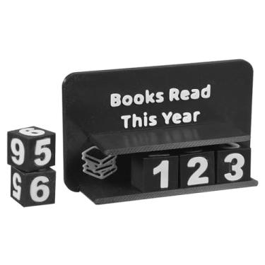 Imagem de PATIKIL Books Read This Year Tracker, 3D Reading Challenge Counter Sign Library Bookshelf Decor Reading Challenge Number Até 999 Livros Presente para Leitores, Amantes de Livros, Professores, Preto