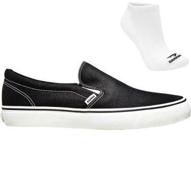 Imagem de Kit Tênis Casual Masculino Rainha Iate IV e Meia, 37, Preto, Branco, M