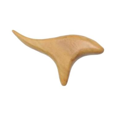 Imagem de Ferramenta Profissional De Massagem Gua Sha Em Madeira Para Drenagem L