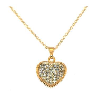 Imagem de Colar Cordão Coração Love Lembrancinha Folheado Ouro 18k - Milena Folh