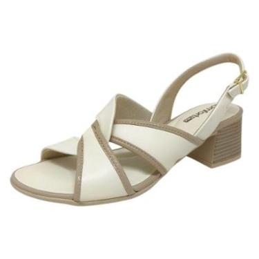 Imagem de Sandalia Feminina Salto Medio Moderno Elegante Comfortflex-Feminino