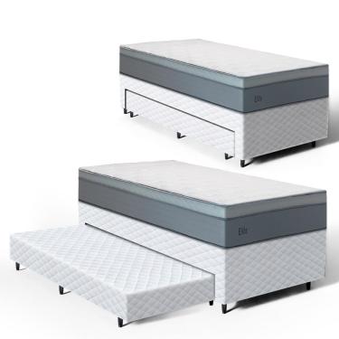 Imagem de Cama Box com Colchão de Molas Ensacadas Pillow In Elite + Auxiliar de Espuma Unique Solteiro 88cm