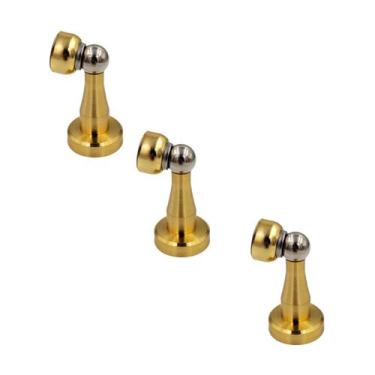 Imagem de Kit 3 Prendedor Batedor De Porta Magnetico Inox Dourado - Portaberta