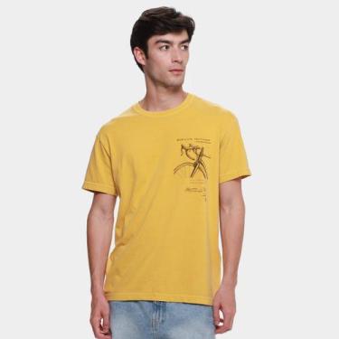 Imagem de Camiseta Osklen Stone Cycling Drawing Masculina, Laranja, M