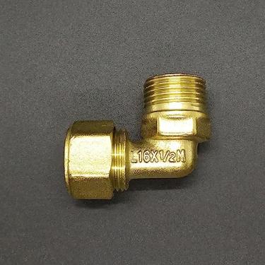 Imagem de 1 peça 1216 1418 1620 2025 2632 PEX-AL-PEX 1/5.1 cm 3/10.2 cm 2.5 cm macho fêmea latão cotovelo 90 graus adaptador de encaixe de tubo para aquecimento solar de piso (BSP macho, 1620_2.5 cm)
