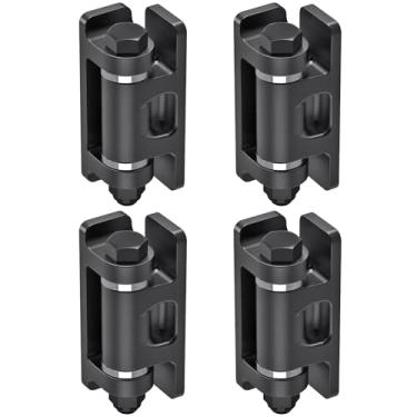 Imagem de Lifeswell Dobradiça de portão resistente, pacote com 4, dobradiça de solda de aço, dobradiça de portão de montagem central para portas giratórias de metal, portões de garagem e portões de fazenda