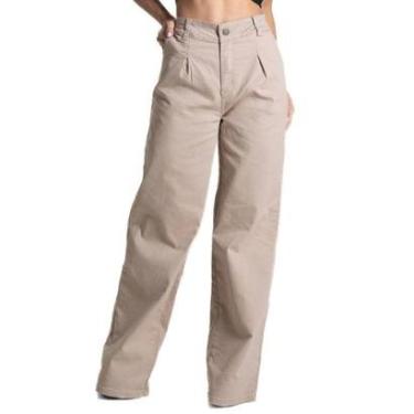 Imagem de Calça Sarja Sawary Wide Leg - 281825 - Areia 44-Feminino