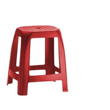 Imagem de kit banco, banquinho, banqueta, com 2 unidades - Cdi Plastic, Vermelho