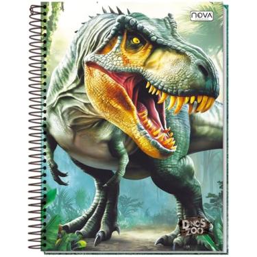 Imagem de CADERNO UNIVERSITÁRIO C/D ESPIRAL DINOS ZOO 1 MATÉRIA 80 FLS GOFRADO