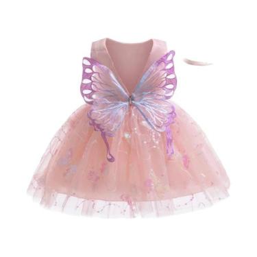 Imagem de Vestido De Princesa Em Tule Com Borboletas Para Meninas, Vestido De Fe