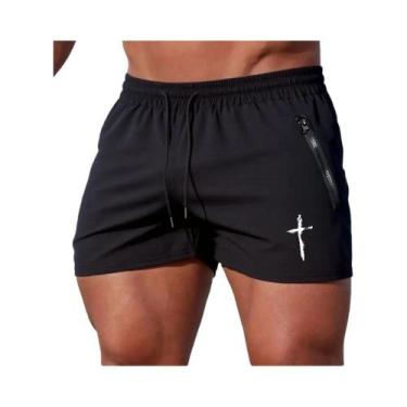 Imagem de Calções De Natação Masculinos De Verão Com Estampa Cruzada, Shorts De 