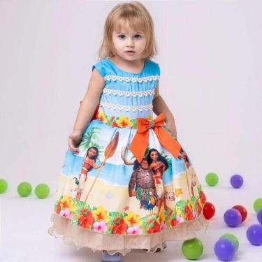 Imagem de Vestido Infantil Temático Luxo Moana - Fabuloso Ateliê, 4, Fuso