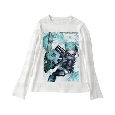 Imagem de Camiseta Feminina Branca Retro Harajuku Emo Doce E Picante, Ajuste Sli