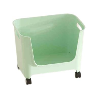 Imagem de Rack de armazenamento de carrinho verde de 3 camadas com rodízios - Carrinho com rodinhas que economiza espaço para cozinha, banheiro, sala de estar e escritório - Cesta de armazenamento prática de