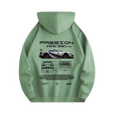 Imagem de Hoodie Gráfico Para Homens Com Ilustrações De Carros De Corrida Para U