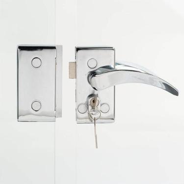 Imagem de Fechadura 1520 Porta de Vidro/Vidro Com Maçaneta - Cromada - Franzmar