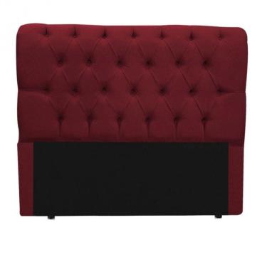 Imagem de Cabeceira King Size Suede Vermelho 193cm Estofada Capitone Madrid para cama box