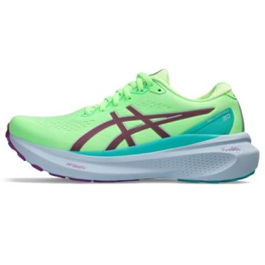 Imagem de ASICS Kayano 30 Tênis de corrida feminino, branco, cinza, Lite Show Iluminado Verde, 5 US