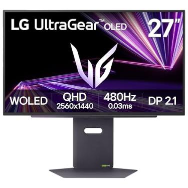 Imagem de LG Monitor de jogos 27GX790A-B Ultragear OLED de 27 polegadas QHD 1440p 480Hz, 0,03ms, DisplayPort 2.1, preto verdadeiro 400, NVIDIA G-Sync, AMD FreeSync Premium Pro, HDMI, USB, suporte de inclinação