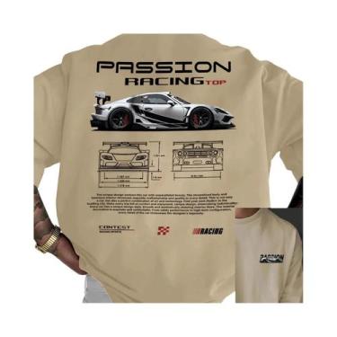 Imagem de Camiseta Casual Esportiva Masculina De Verão Em Algodão Com Estampa Gr