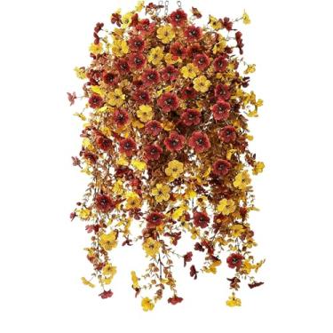 Imagem de Flores artificiais de , buquê de jardim | Flores externas resistentes a UV de 60 cm, para ambientes internos e pátios, cerca de jardim, , trilhos, decoração de quintal