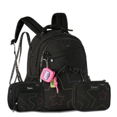 Imagem de Mochila Luluca com Lancheira e Estojo Kit Completo Adolescente-Feminino
