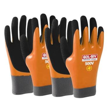 Imagem de GOL-SIV Luvas De Eletricista 400V - Isolamento Elétrico Para Eletricistas, Retardante Chamas, Trabalho Borracha Antiderrapantes, Baixa Tensão, Tela Sensível Ao Toque (Pretas, Grandes)