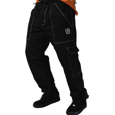 Imagem de Calça Tradicional Reta Cargo PRETA Street Crew-Masculino