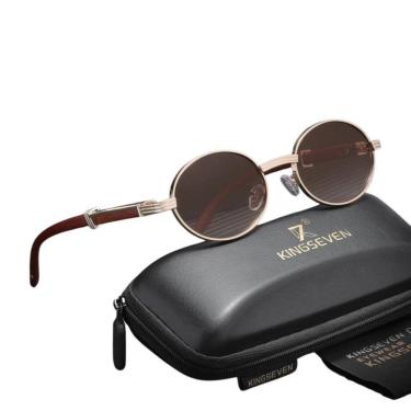 Imagem de Óculos De Sol Redondo Estilo John Lennon Kingseven 841 Marrom
