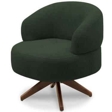 Imagem de Poltrona Decorativa Giratória Sala De Estar Living Seven F04 Veludo Verde - Lyam Decor
