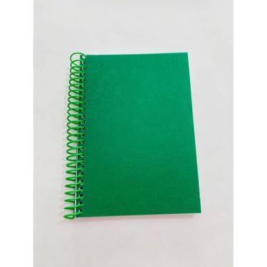 Imagem de Caderno A6 sem pauta 15x10,5 cm capa dura, caderneta compacta para anotações, bloco portátil alternativa ao caderno A5 e cadernos para uso diário e organização (A6 Verde)