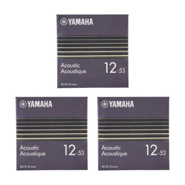Imagem de Kit 3 Encordoamentos para Violão 80/20 Bronze Light 12-53 GSA12 Yamaha