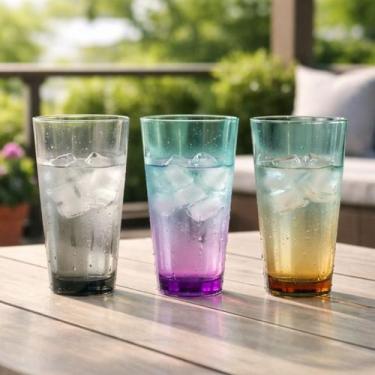 Imagem de Copo Taiti Bicolor PS Cristal Reutilizável e Durável 450ml - Keita, Fu