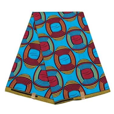 Imagem de ZYQHMY Tecido de poliéster de cera africana material de vestido de festa Ankara Pachwork Tecidos