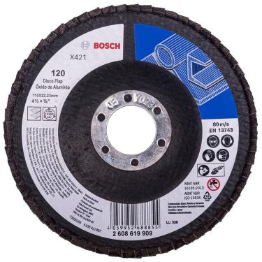 Imagem de Disco Flap Bosch X421 óxido Alumínio de 115mm G40 2608619906 Bosch Disco Flap Bosch X421 ø115mm