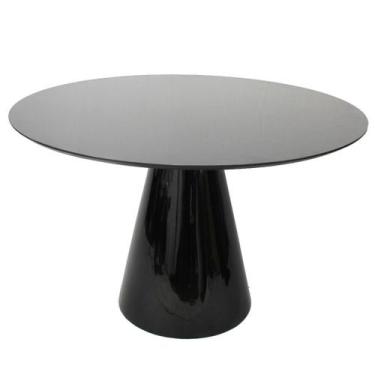 Imagem de Mesa de Jantar Cone 160 cm + Vidro - Outros, Laca Preta