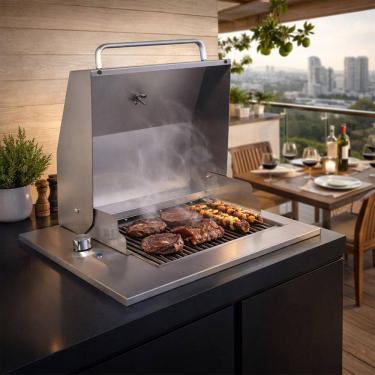 Imagem de Churrasqueira Grill Elétrica com Tampa Fine Cooktop 50x40 cm Titan