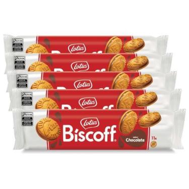 Imagem de Biscoito Lotus Biscoff Sandwich Recheado Kit 5 Pacotes 110G
