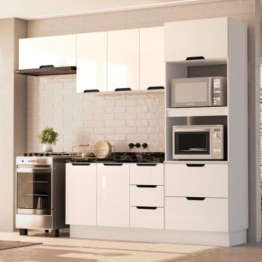Imagem de Cozinha Modulada 4 Peças sem Pia e Rodapé Maeena Politorno - Branco