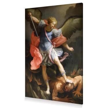 Imagem de Quadro Decoração Arte Sacra São Miguel Arcanjo Canva 60x40 - DC Expres
