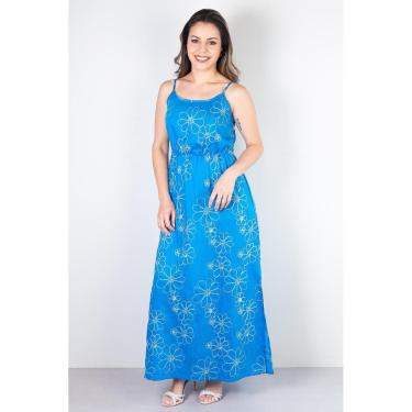 Imagem de Vestido longo feminino alcinha bordado 51108-Feminino