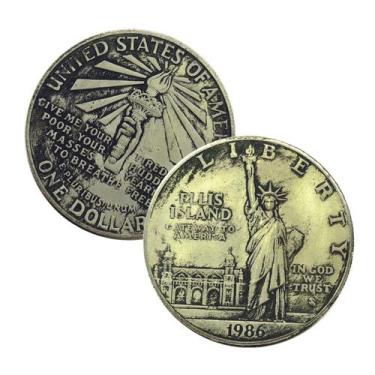 Imagem de Moedas: Estátua da Liberdade 1986, anime, 2 peças, liga, 46 g, 3,9 cm 