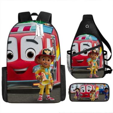 Imagem de Mochila Firebuds Cartoon Kids School 3 unidades/conjunto - Yiweisai