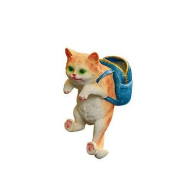 Imagem de Estatueta de mochila pequena para gatos com estátua de escultura - yiw