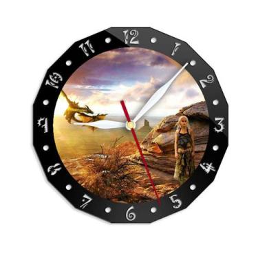 Imagem de Relógio de parede Games of Thrones Dragon Dnerys Targaryen 15cm - yiwe