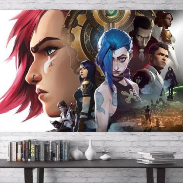 Imagem de Decoração de tapeçaria para pendurar na parede Arcanes Jinxs Anime 150